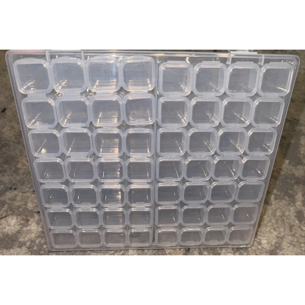56 Grids Bead Paint Craft Pill  Storage Containers Transparent Clear 8.5 X 7 X 1